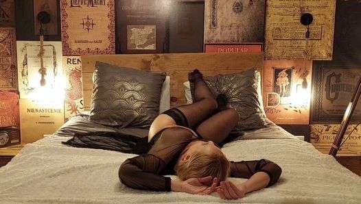 Amateur Blonde Mature Wife Enjoys Sex in Nylon