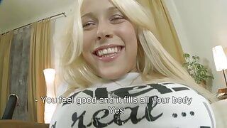 Amazing blonde German teen adores cum in her asshole