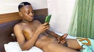 Caught my African friend masturbating