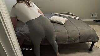 Girlfriend gets stretched again when she gets home from yoga class