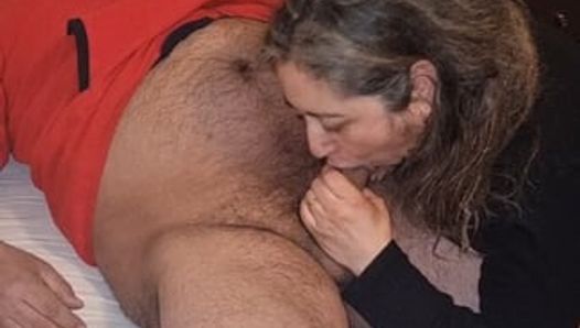 I suck our friend’s penis before going to sleep