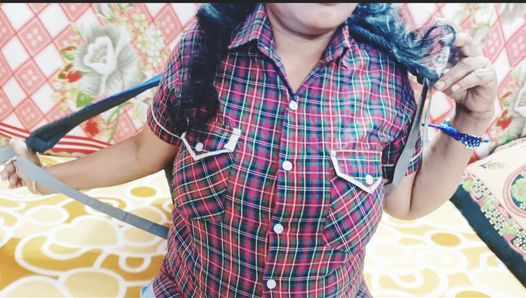 Indian school girl with step brother, telugu big boobs school step sister body massage, telugu dirty talks.