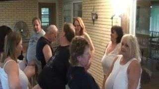 Mature BBW Sluts Sucking Cock in Group Fun