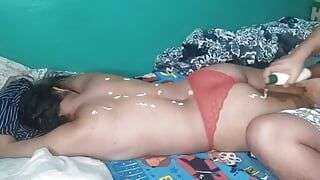 My big-ass stepmother asks me for a massage and gets horny little by little