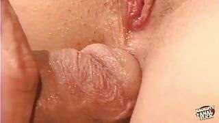 Once these two anal girls have a go at fucking with, a hung guy helps