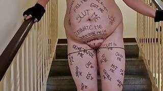 Polish slut, Fucking and walking naked down the stairwell