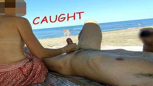 Public handjob in nude beach masturbating and Cumshot of Big Cock in Front of Everyone – MissCreamy