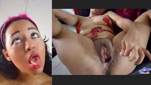 Saturno Squirt, the sexiest Latin babe, has a spoon inside her pussy while she tells her sexual stories