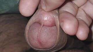 Step mom hand slip into step son balls and play with them