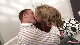 This mature secretary is very horny and loves fucking her handsome clients whenever she can