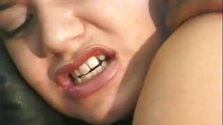 Big interracial dick for a cute young white brunette who sucks and fucks pro