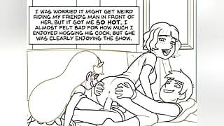 Friends have anal sex until they are satisfied, I cum inside them – comic