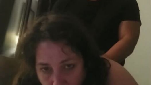 Fuck my ass, Daddy! Mature BBW sub slut Kittenbritches throats dildo while getting rough anal from BBC