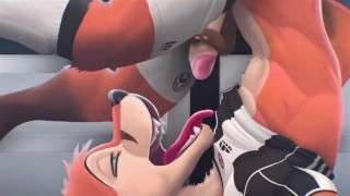 Furry Yiff / Cute Fox Guy cums in his own mouth!