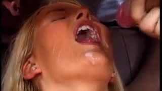 Gorgeous blonde gang fuck and facials.