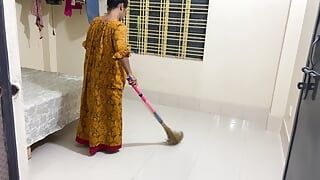 I hugged the maid in my house and started fucking