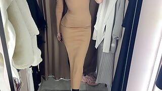 teasing blond in hot tight dress