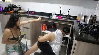 this horny busty woman always pays with sex