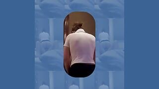 UDA Stewardess MILF gets pounded hard with her uniform still on, Cum all over her hot blue skirt, stinking of cum back to work