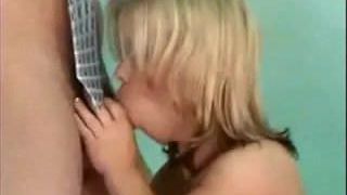 Blonde Midget fuck a hat man