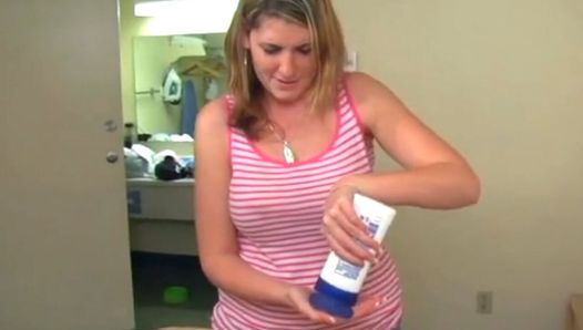 She is giving the smallest dick she has ever seen a good handjob