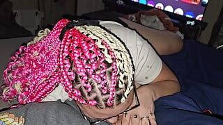 Amazing blowjob beautiful eyes looking up