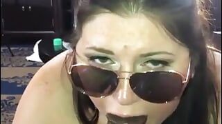 Amazon Queen Sucks and Slurps BBC with Her Juicy Dick Sucking Lips (with Cumshot)