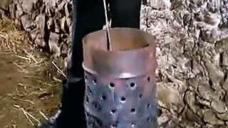 Beautiful redhead gets her ass branded