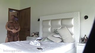 black maid with huge breast is getting pounded by her boss