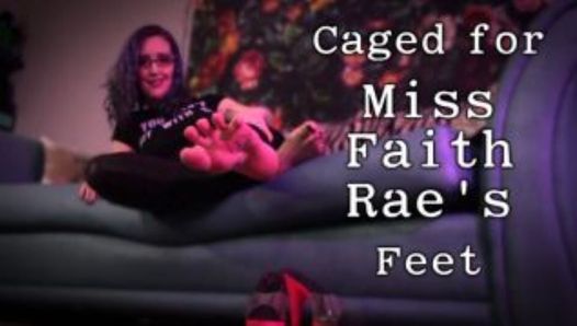 Caged for Miss Faith Rae’s Feet – Femdom POV Chastity and Bare Foot Worship