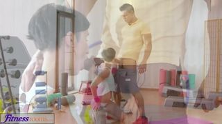 Fitness Rooms Big cock workout for brunette in after class