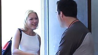 Horny guy calls young babysitter and seduces her to fuck him