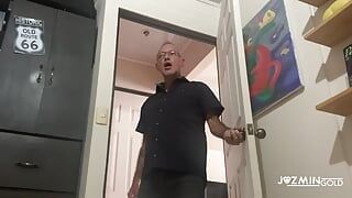 Horny schoolgirl gets caught masturbating by her step father