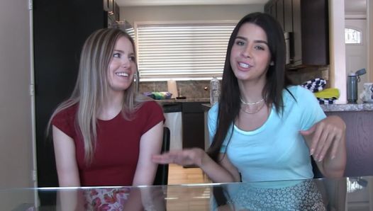 Strip trivia ends up with a lesbian pussy licking by the pool