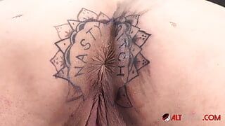 Kitty Jaguar gets a tattoo on her asshole