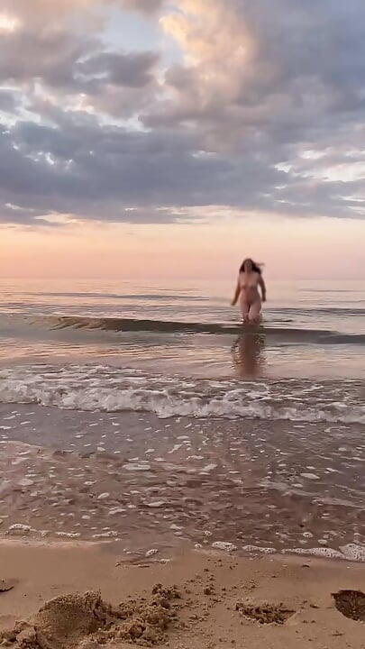 almost caught naked on a public beach