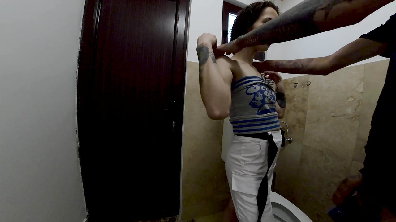 Bathroom Blaze: Skinny Couple’s Intense Fuck Session