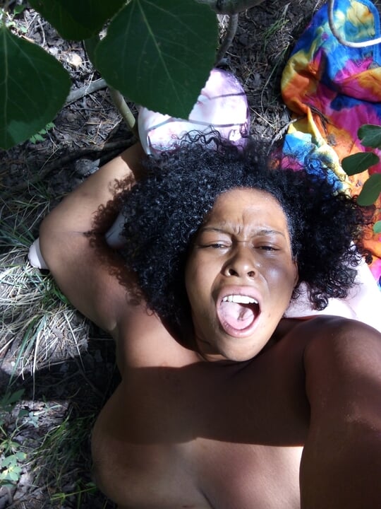 BLACK BBW TAKES 8 IN INFLATABLE SEX DOLL IN THE WOODS