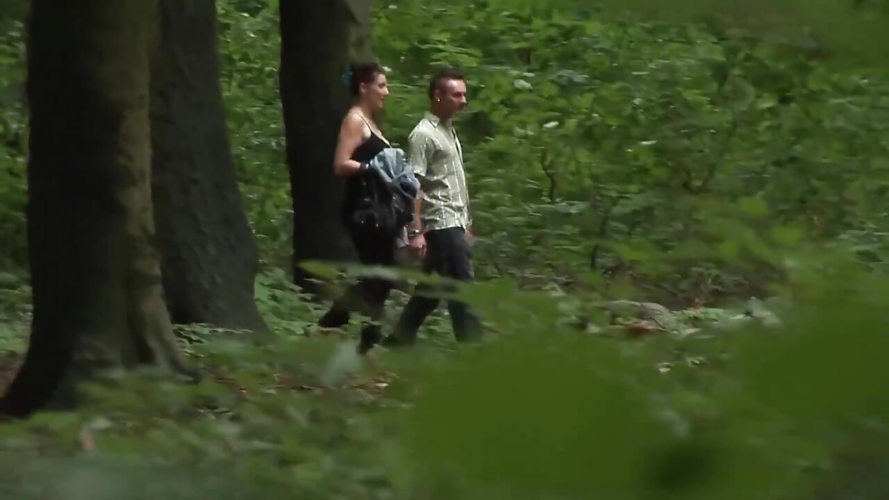 Brunette bitch fucking in the woods