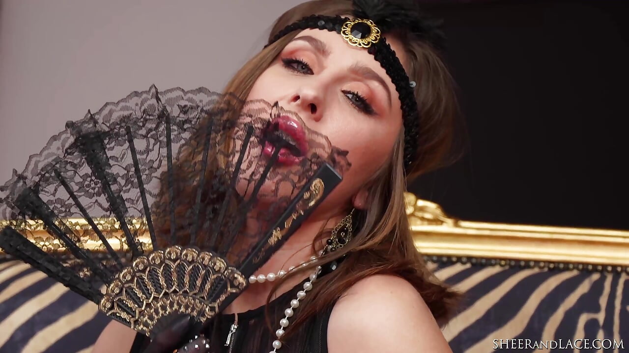 Busty PAWG Masturbates in Vintage Stockings Theme