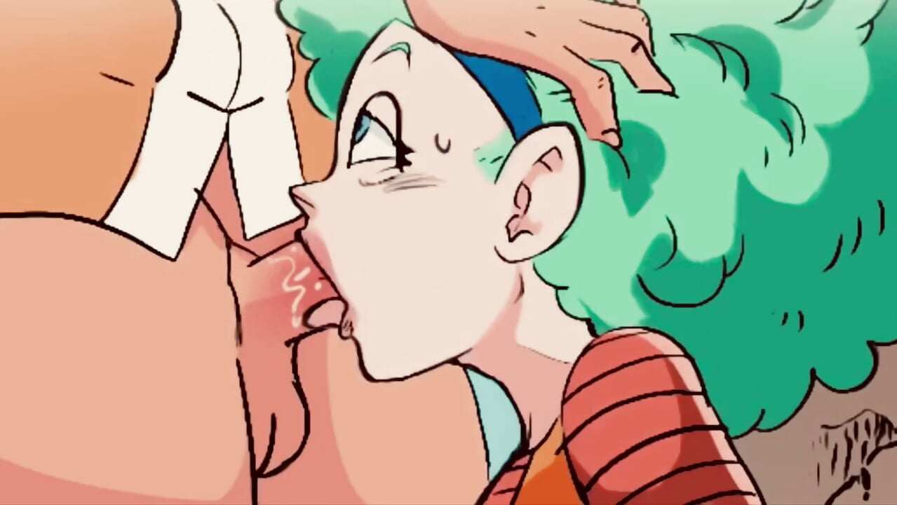 Fucking Bulma’s throat behind a rock
