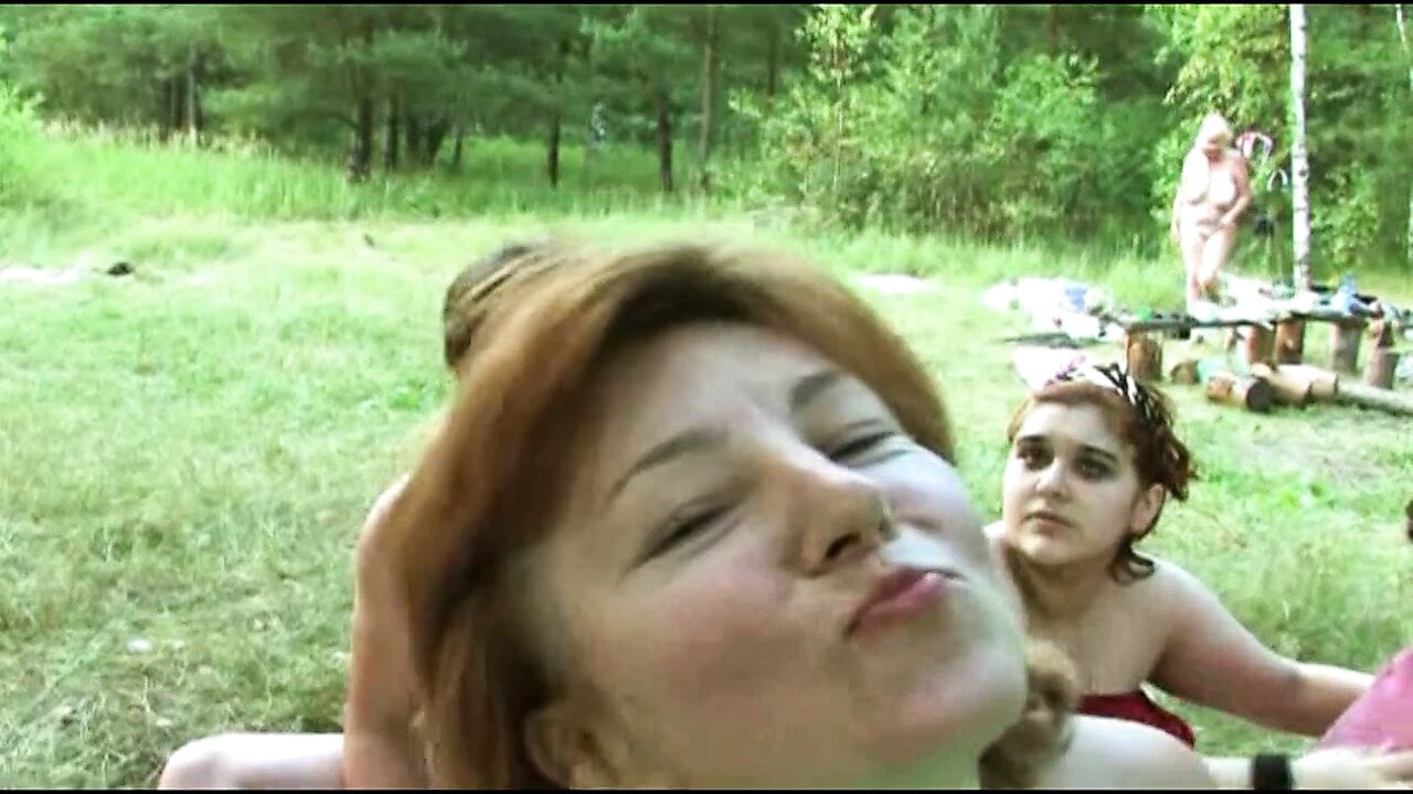 Russian amateur mature group sex in nature