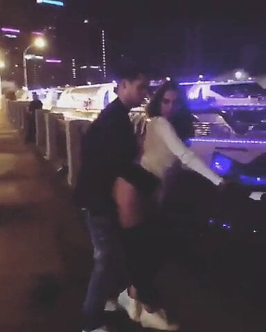 Russian couple fuck on the street