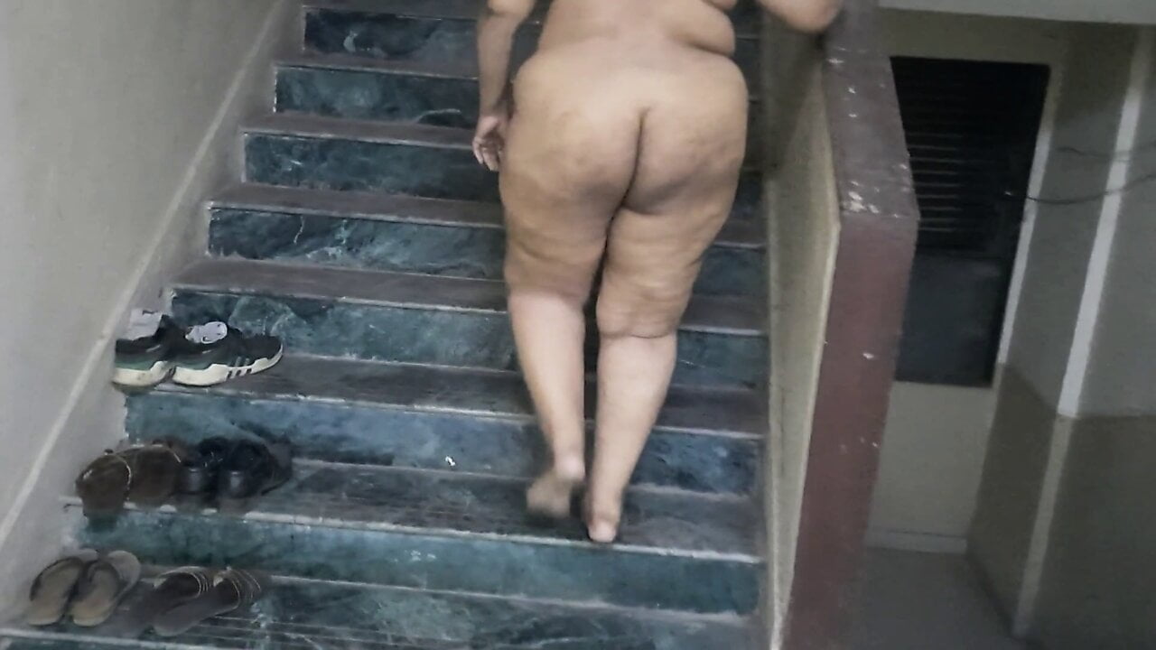 Slutty Indian wife steps out naked