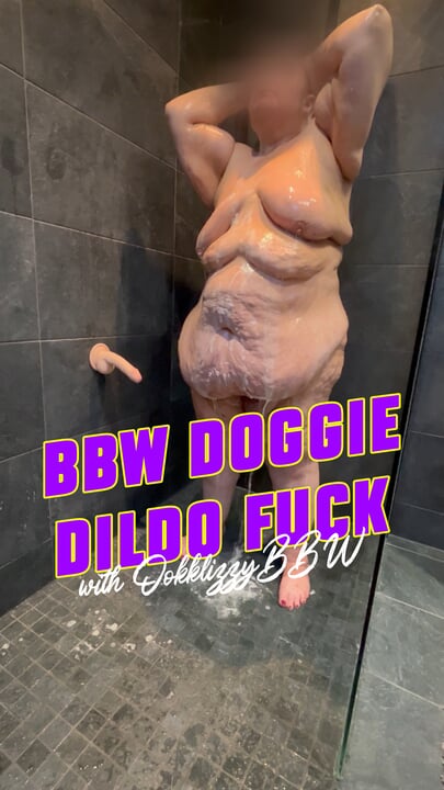 BBW doggie dildo masturbation with OohhLizzyBBW