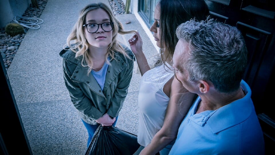 FamilyStrokes – Thief Stepdaughter Katie Kush Gets Her Teen Pussy Disciplined By Stepdad And Stepmom