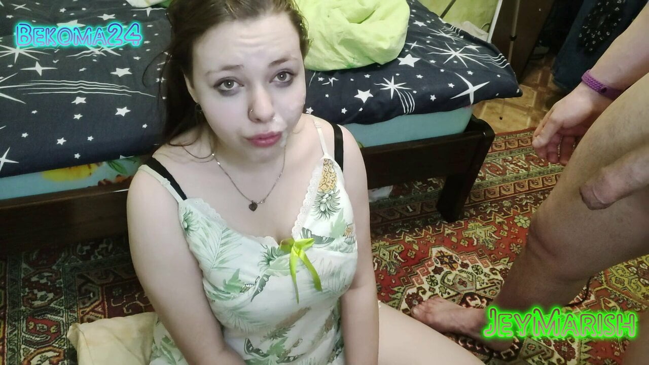 Fucked the bitch with my big dick and finished on her face