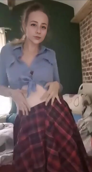 Housewife striptease for husband