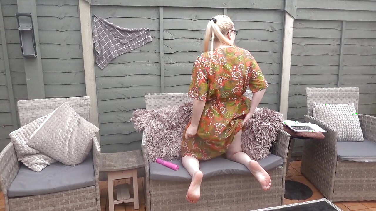 Playing with Vibrator in Summer Dress