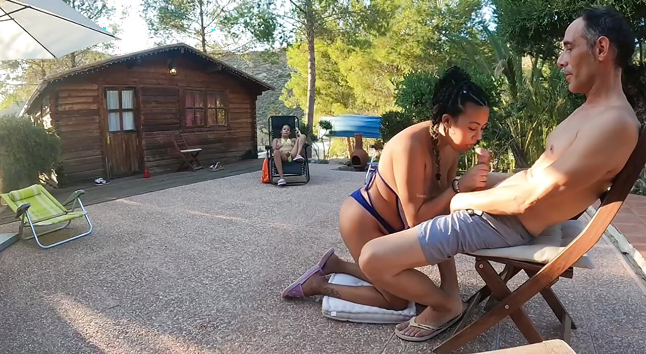 Showing my cock to my GIRLFRIEND and her BEST FRIEND to get a great blowjob